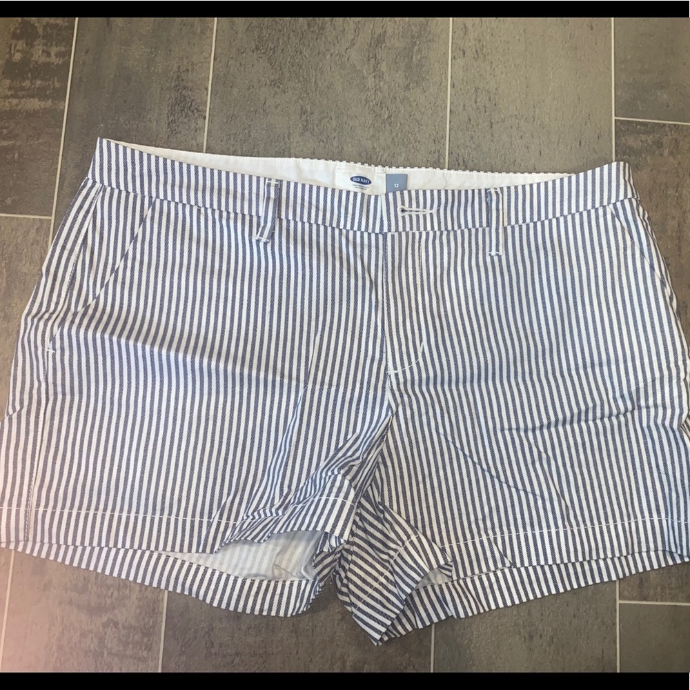 Blue & White Stripped Shorts.